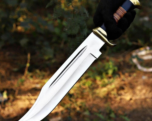 Bowie Knife 1085 Steel, Black Horn Handle